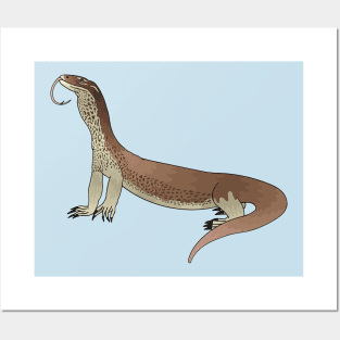 Monitor lizard cartoon illustration Posters and Art